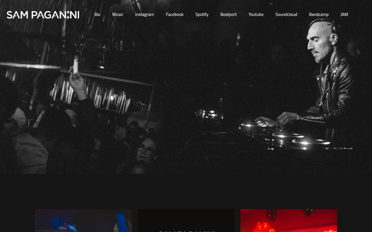 Sam Paganini — anteprima della vera homepage