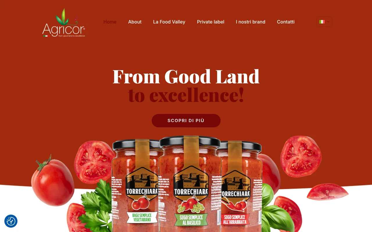 Agricor — anteprima della vera homepage